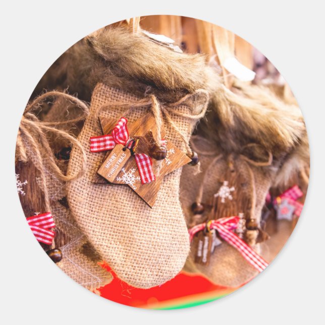 Christmas ornaments classic round sticker (Front)