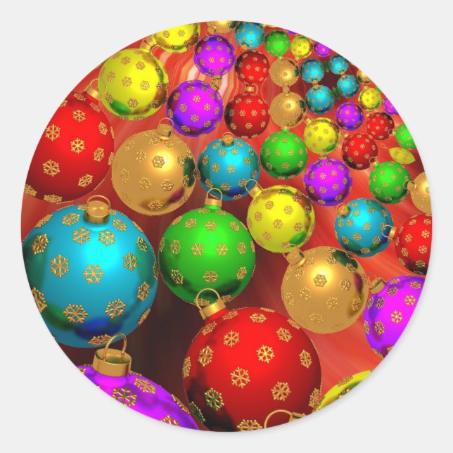 Christmas ornaments classic round sticker (Front)