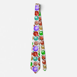 Christmas Ornaments Colourful Balls pattern Tie