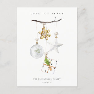 Christmas Ornaments Cookie Chime Love Joy Peace Holiday Postcard