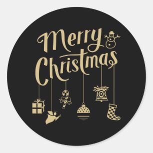 Christmas Ornaments Decoration Merry Christmas Classic Round Sticker