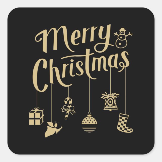 Christmas Ornaments Decoration Merry Christmas Square Sticker (Front)