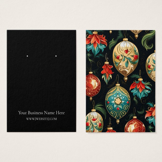 Christmas Ornaments Earring Display Card (Front & Back)