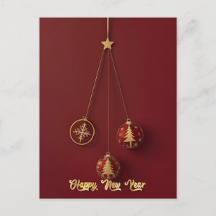 Christmas Ornaments Festive Mail Holiday Postcard