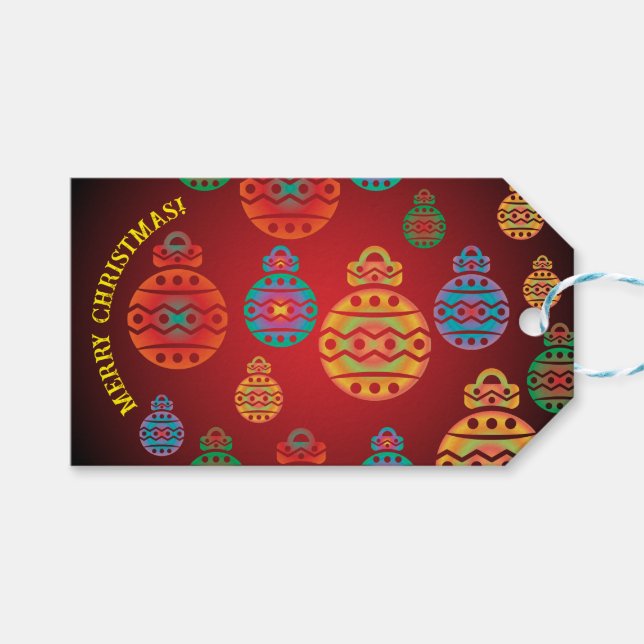 Christmas Ornaments Gift Tag (Front (Horizontal))