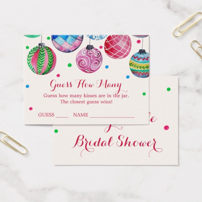 Christmas Ornaments Guess How Many Kisses Cards (Office)