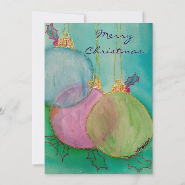 Christmas Ornaments  Holiday Card (Front)