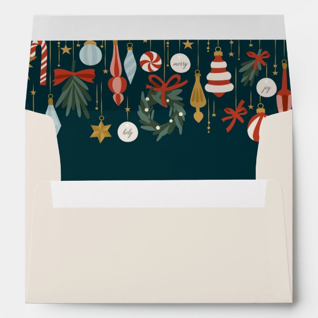 Christmas Ornaments Holiday Envelope (Back (Bottom))