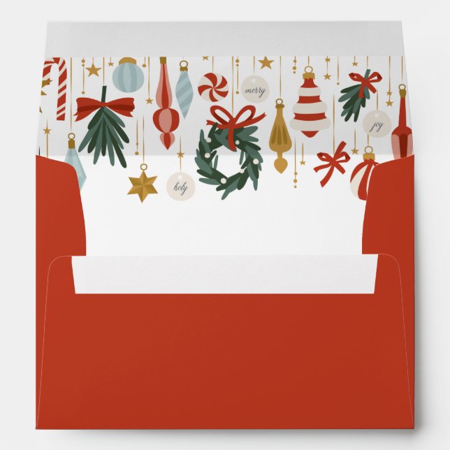 Christmas Ornaments Holiday Envelope (Back (Bottom))
