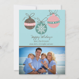 Christmas Ornaments Holiday Flat Card-blue Card