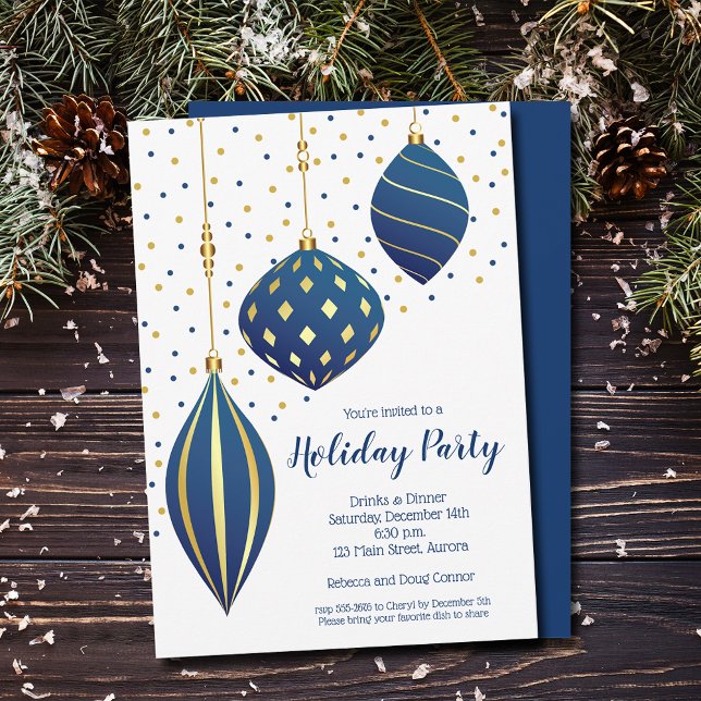 Christmas Ornaments Holiday Invitation (Christmas Ornaments Holiday Invitations - INSTANT DOWNLOAD and/or PRINTED)