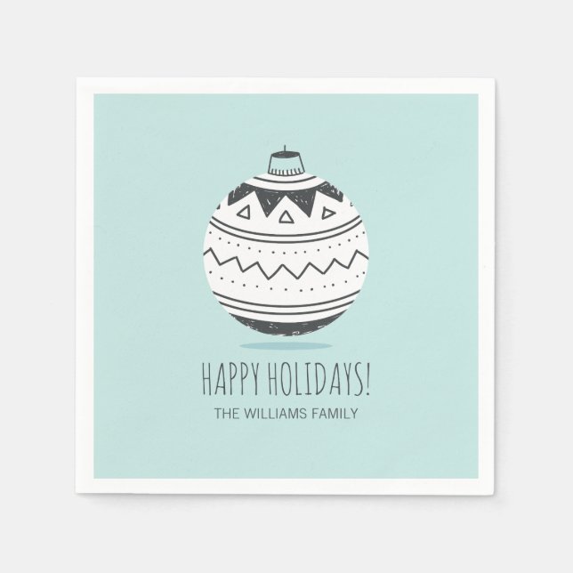 Christmas Ornaments Holiday Paper Napkin (Front)