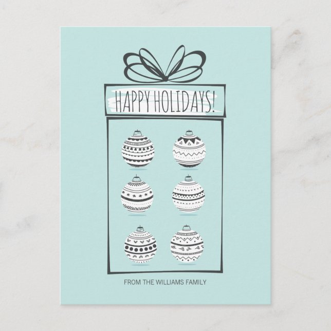 Christmas Ornaments Holiday Postcard (Front)