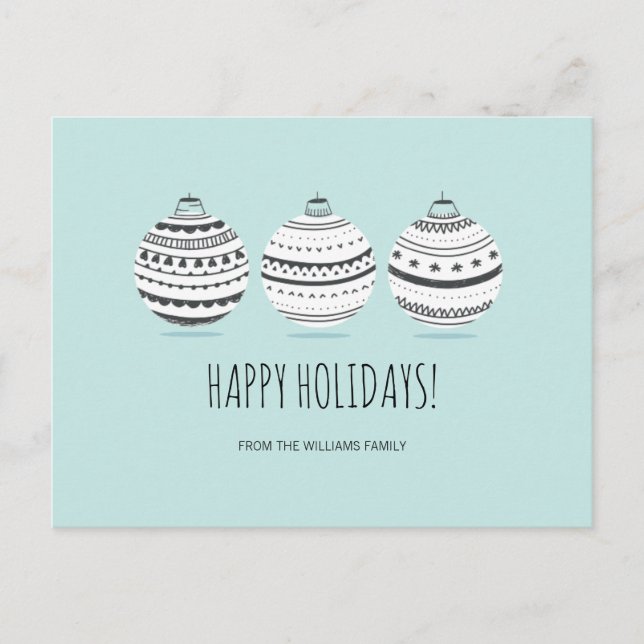 Christmas Ornaments Holiday Postcard (Front)