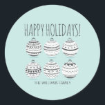 Christmas Ornaments Holiday Stickers<br><div class="desc">Personalise the custom text above. You can find additional coordinating items in our "Christmas Ornaments Collection".</div>