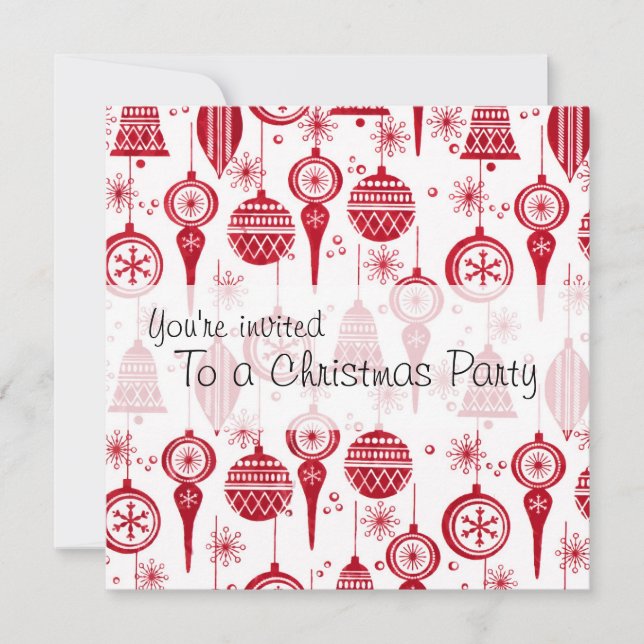 Christmas Ornaments Invitation (Front)