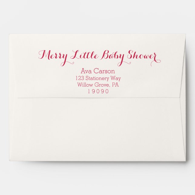 Christmas Ornaments Merry Little Baby Shower Envelope (Back (Top Flap))