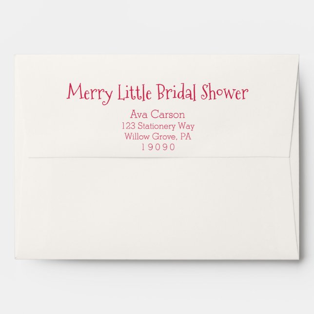 Christmas Ornaments Merry Little Bridal Shower Envelope (Back (Top Flap))
