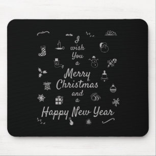 Christmas Ornaments Merry Xmas Happy New Year Mouse Mat