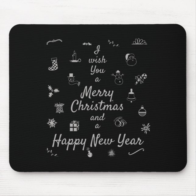 Christmas Ornaments Merry Xmas Happy New Year  Mouse Mat (Front)