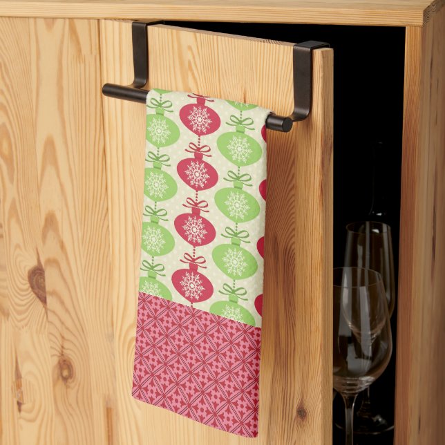 Christmas Ornaments Microfiber Kitchen Towel (Thirds Fold)