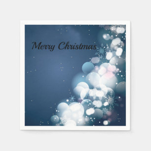christmas ornaments on a blue background napkin
