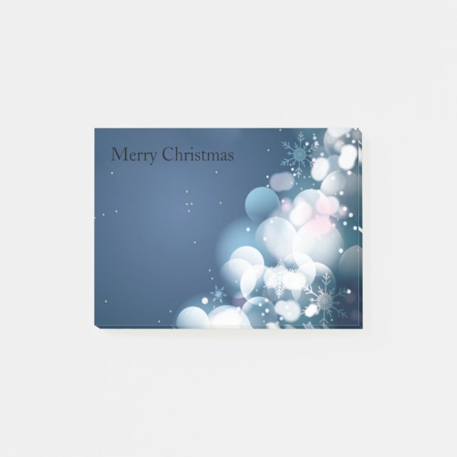 christmas ornaments on a blue background post-it notes (Front)