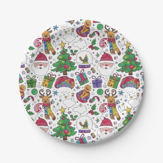 CHRISTMAS ORNAMENTS PAPER PLATE (Front)