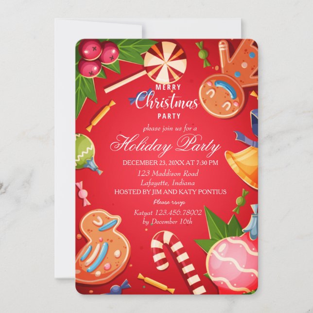 Christmas Ornaments Party Invitation (Front)
