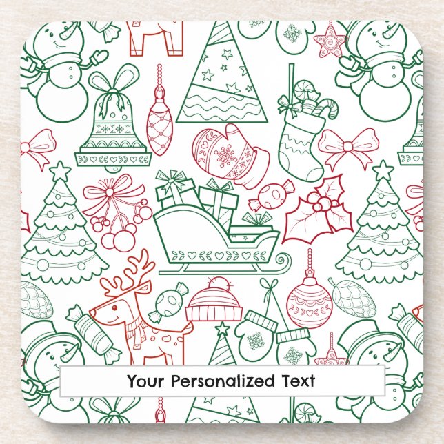 Christmas Ornaments Pattern 02 Coaster (Front)