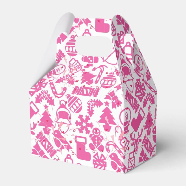 Christmas ornaments pattern.pink.07 favour box (Front Side)