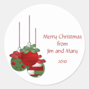 Christmas Ornaments Personalised Christmas Sticker