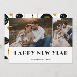 Christmas Ornaments Photo Happy New Year Card