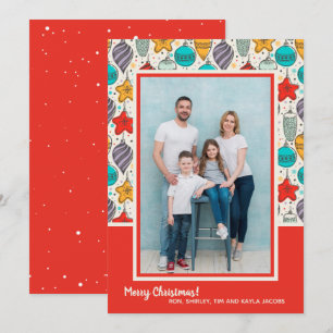 Christmas Ornaments Photo Holiday Card