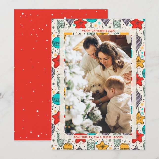 Christmas Ornaments Photo Holiday Card (Front/Back)