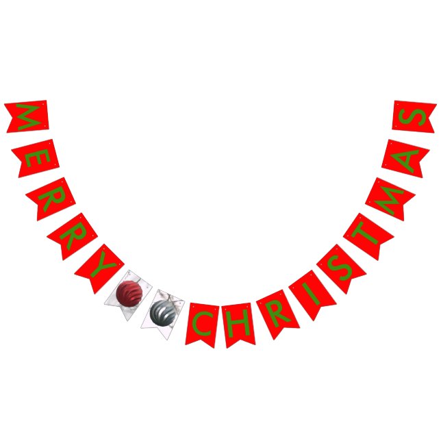 Christmas Ornaments Red Bunting Banner (All)