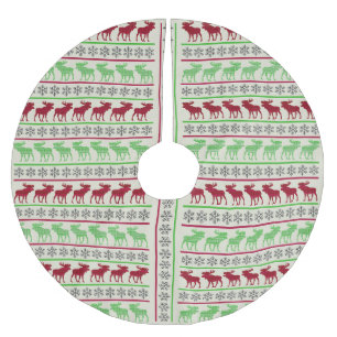 CHRISTMAS ORNAMENTS REINDEER BRUSHED POLYESTER TREE SKIRT