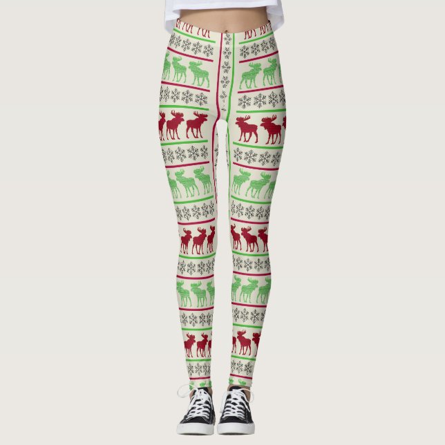 CHRISTMAS ORNAMENTS REINDEER  LEGGINGS (Front)