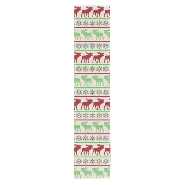 CHRISTMAS ORNAMENTS REINDEER  SHORT TABLE RUNNER (Front)