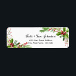Christmas Ornaments Return Address Label<br><div class="desc">Spread cheer with this lovely personalised return address label,  featuring a cute illustration of watercolor Christmas ornament borders set on a white background.  Click the "Customise" button to add your own name,  change the font style,  font colour and font size.</div>