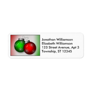 Christmas Ornaments Return Address Labels