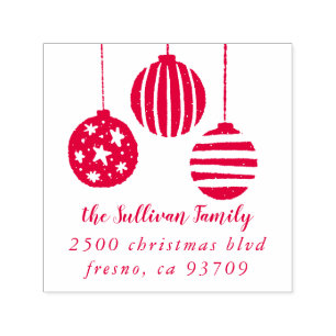 Christmas Ornaments Return Address Self-inking Stamp