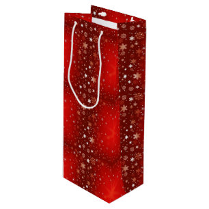 CHRISTMAS ORNAMENTS SNOWFLAKES RED WINE GIFT BAG