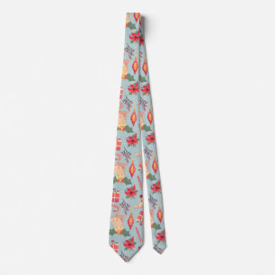 Christmas Ornaments, Socks and Red Poinsettia Tie