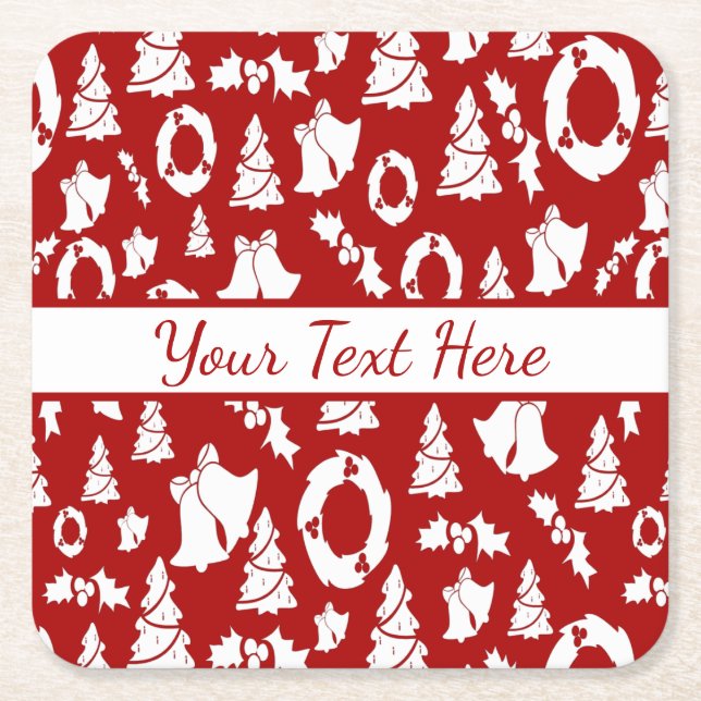 Christmas Ornaments Square Paper Coaster (Front)