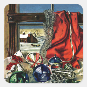 Christmas Ornaments Square Sticker