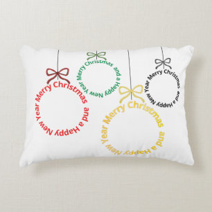 Christmas Ornaments Text Design Decorative Cushion