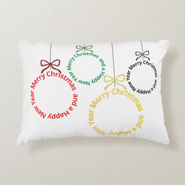 Christmas Ornaments Text Design Decorative Cushion (Front)