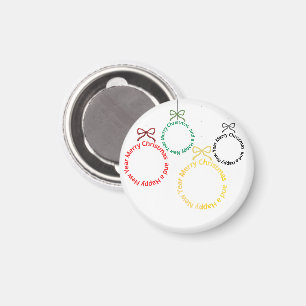 Christmas Ornaments Text Design Magnet