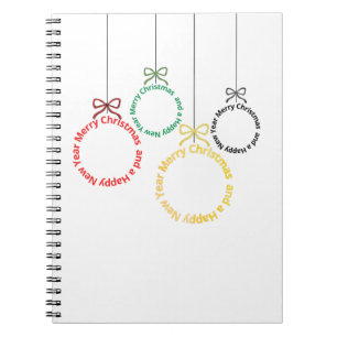 Christmas Ornaments Text Design Notebook